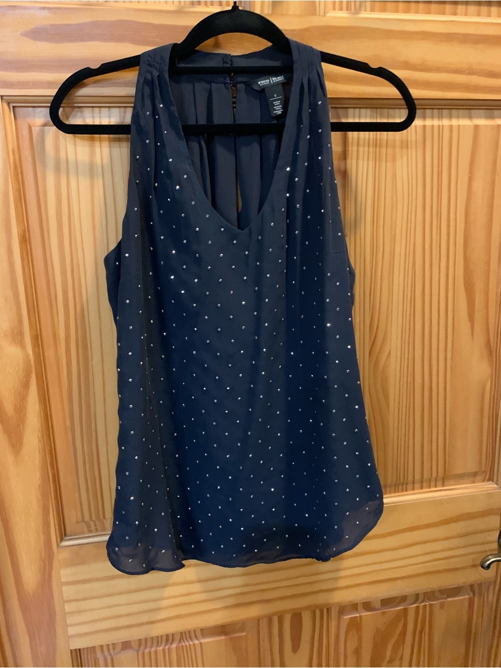 White House/Black Market Beaded Sleeveless Shell Top